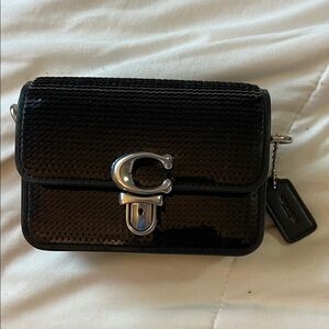 Coach Black Sequin Mini Bag like new!